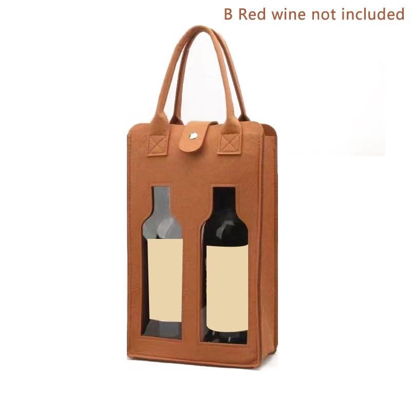 1Pcs Double Bottle Champagne Package Bags Wedding Favors For Guests  Felt Red Wine Handbag Wine Gift Box With Window