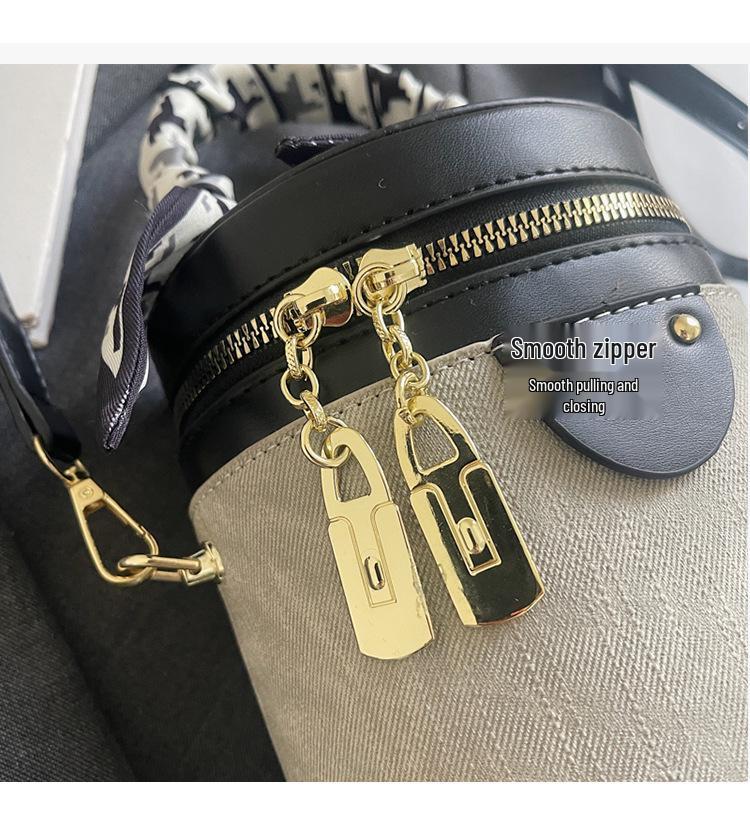 Minimalistická crossbody taška s barevnými bloky: Dámská válcová kabelka na podzim/zimu 2025 - Pokročilá, módní, všestranná