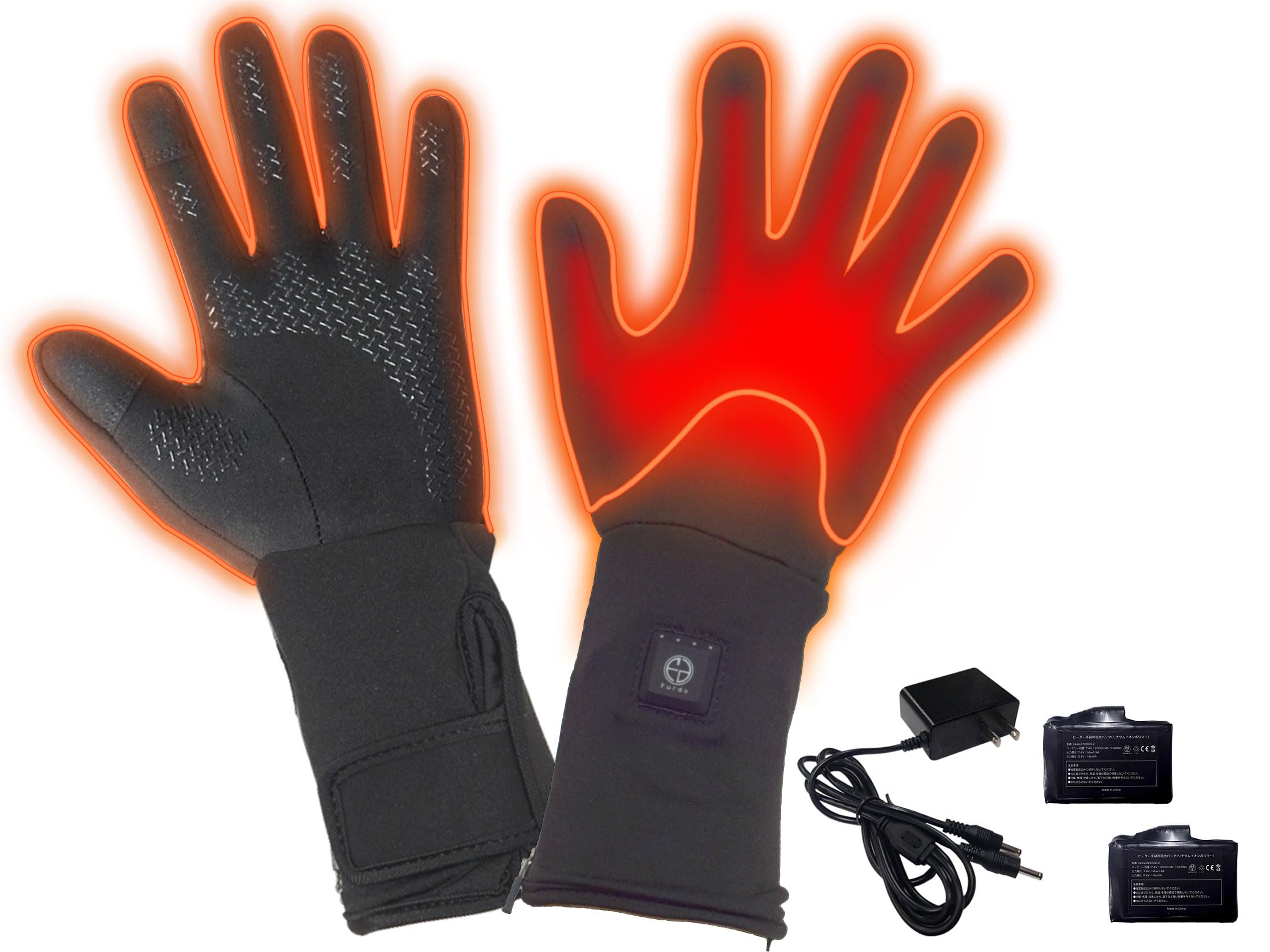 

Furdo Electric Heated Gloves with Boost Size High Inner Gloves for Long Outdoor and Cold Weather Protection Mode, L, Unisex, Rechargeable, 7.4V, чёрный