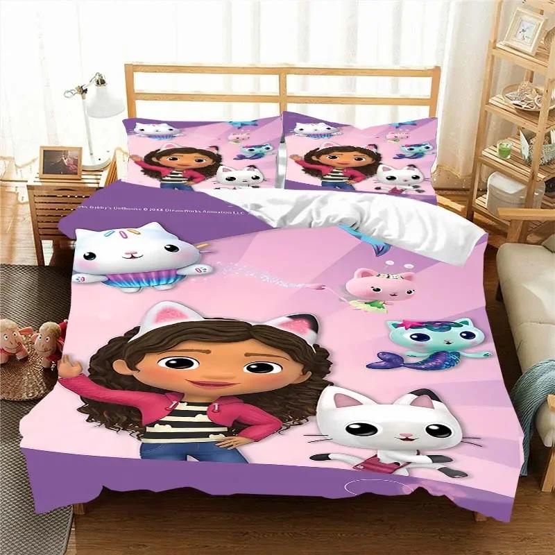 

Комплект постельного белья Gabbys D-Dollhouse, пододеяльник, одеяло, односпальная кровать, двуспальная кровать, для детей, девочек и мальчиков, подарок, комплект постельного белья размера «king size» EU single(135x200cm)