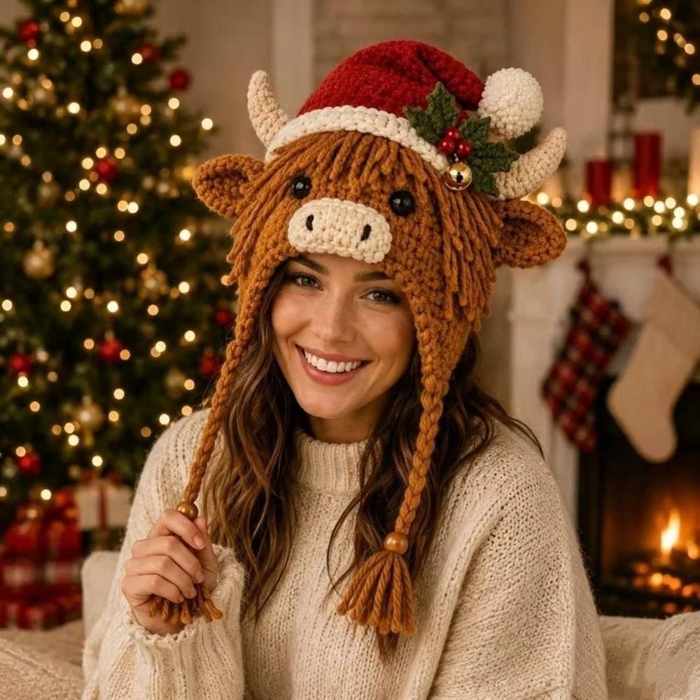 Cattle Animal Hood Knitting Hat Sheep Christmas Hat Kit Creative DIY Crochet Hat Kit Home Craft