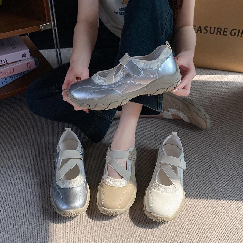 Women Ballet Style Mary Jane Flat Shallow Mouth Casual Sports Dad Shoes