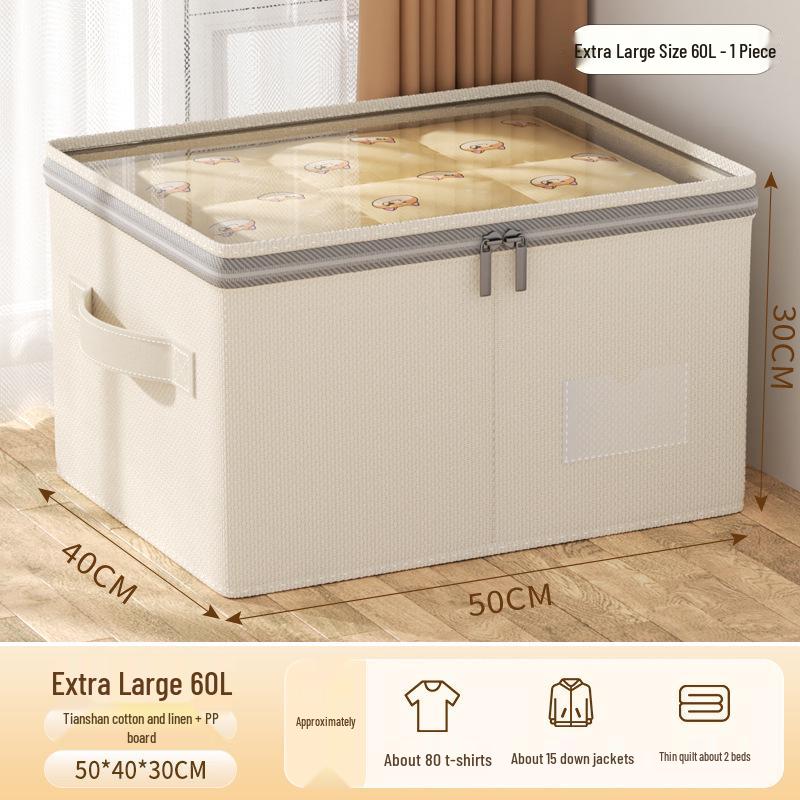 New Tianshan Cotton & Linen Large Washable Storage Box for Clothes
