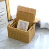 Large Capacity Rattan Storage Box Rectangular Weave Container Woven Storage Basket  Household
