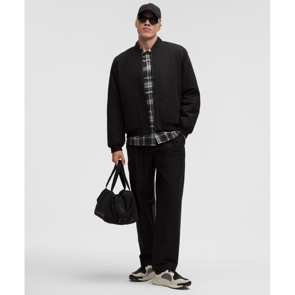 Lululemon Brushed Woven Overshirt Prospect Plaid Super Dark Misty Grey