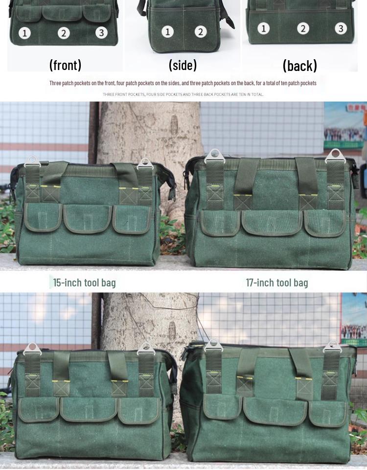Durable Canvas Tool Bag – Multifunctional Electrician and Repair Shoulder Bag