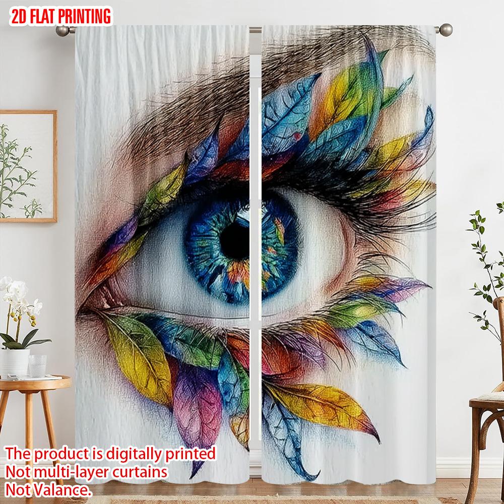 Plane Printing Curtains Digital Printed Brilliant Iris Eyes Polyester Without Rod All Seasons Ldeal Bedroom Made Of Decor
