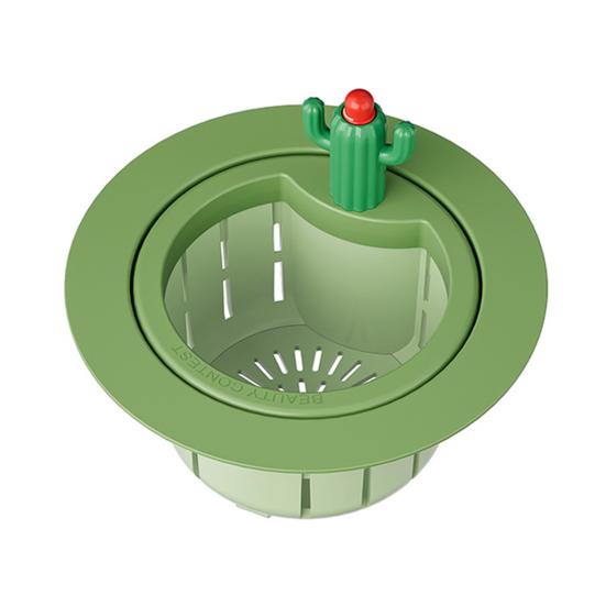 Drain Basket Cactus Strainer Sink Draining Anti-Clog Removable Quick Filter Basket Durable A