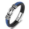 Jewelry Simple Two-color Leather Men's Bracelet Stainless Steel Magnet Buckle Trend Bracelet Creative Accessories