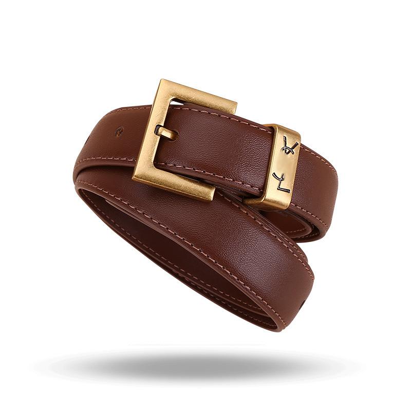 Poplar Forest Belt Women'S Pin Buckle Belt Women'S Pure Cowhide Simple Jeans Suit Pants Belt Women