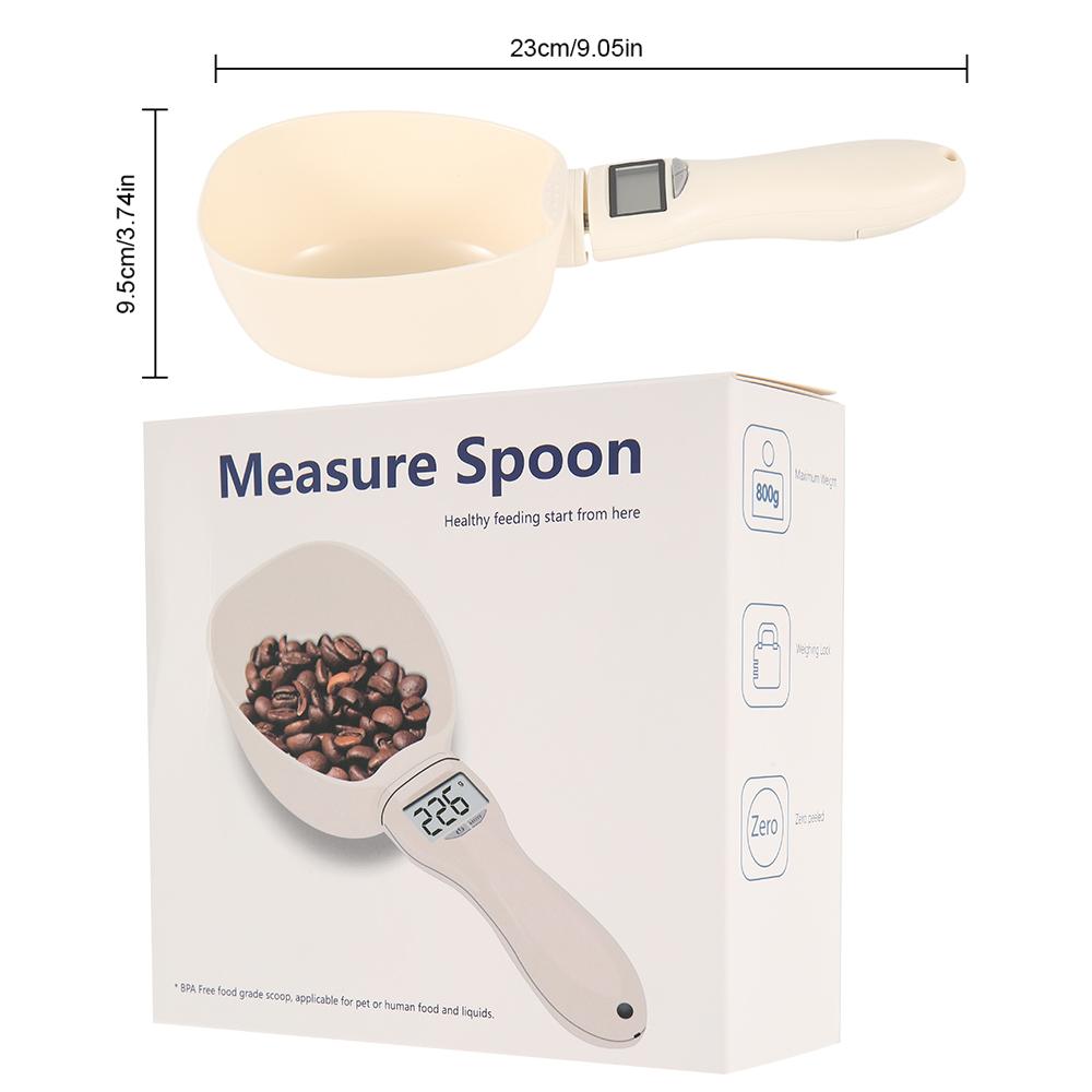 Pet Food Measuring Scoop Electronic Dog Cat Food Measuring Cup Digital Spoon Scale Kitchen Food Scale with LED Display