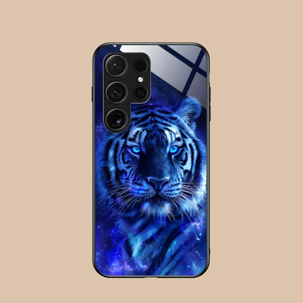 Tiger Neon Mobile Cell Phone Case for Samsung Galaxy A56 55 54 53 52 51 36 35 34 23 16 15 5G Glass Colorful Cover Luxury