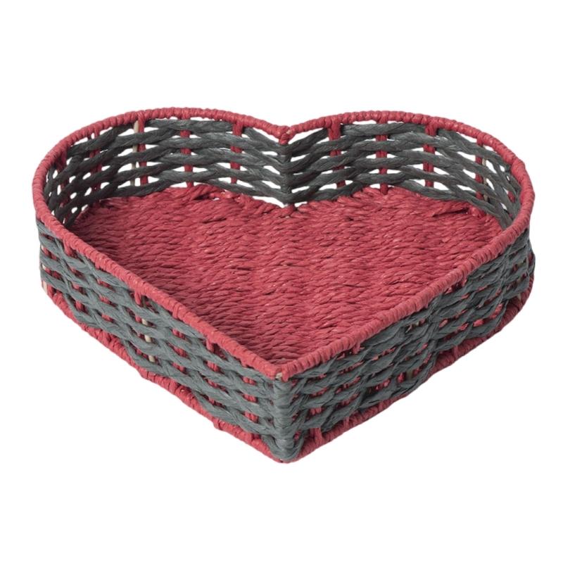 Heart Shaped Basket for Bread Or Snacks Display Decorative Fruit and Vegetable Organizer Kitchen Organization Tool