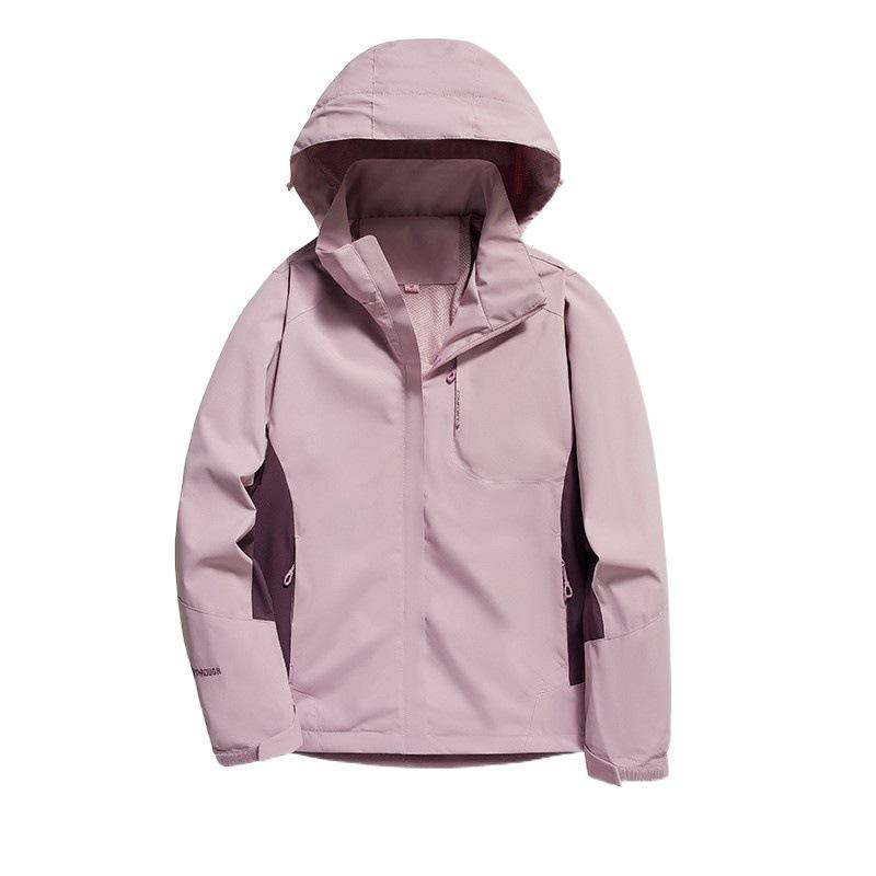 Jacket Men's Spring and Autumn Couple Solid Color Windproof Waterproof Sports Mountaineering Outdoor Hooded Removable Jacket