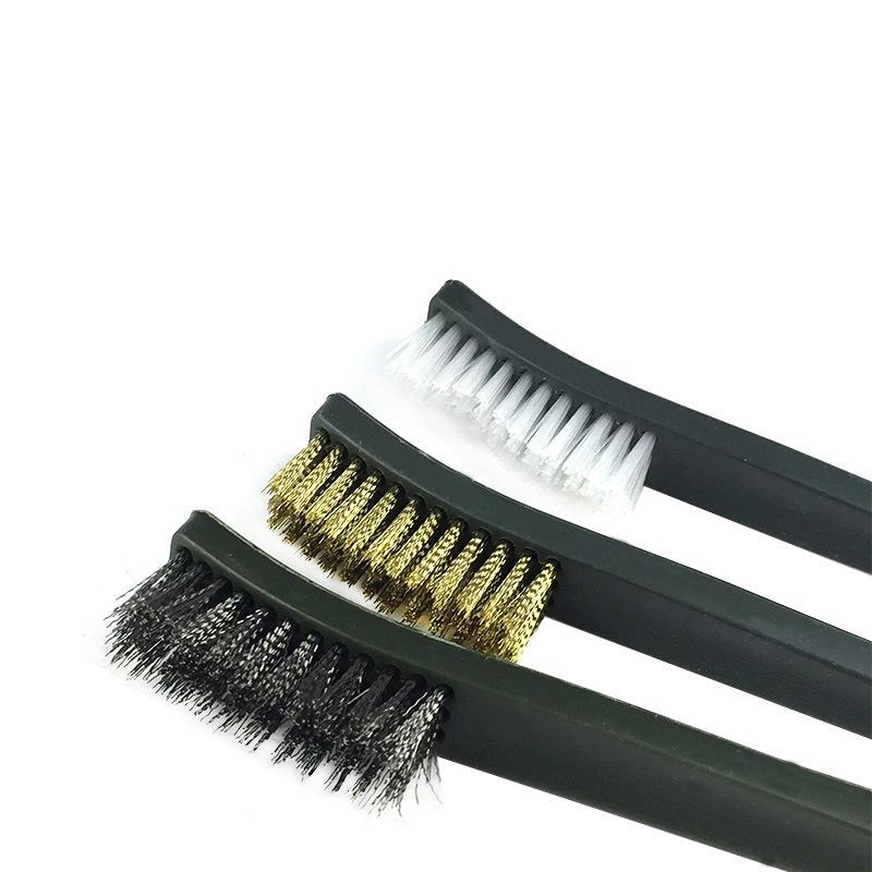 7-Inch Industrial Cleaning Brush Set with Steel, Copper, and Nylon Wire for Polishing and Grinding Machinery.