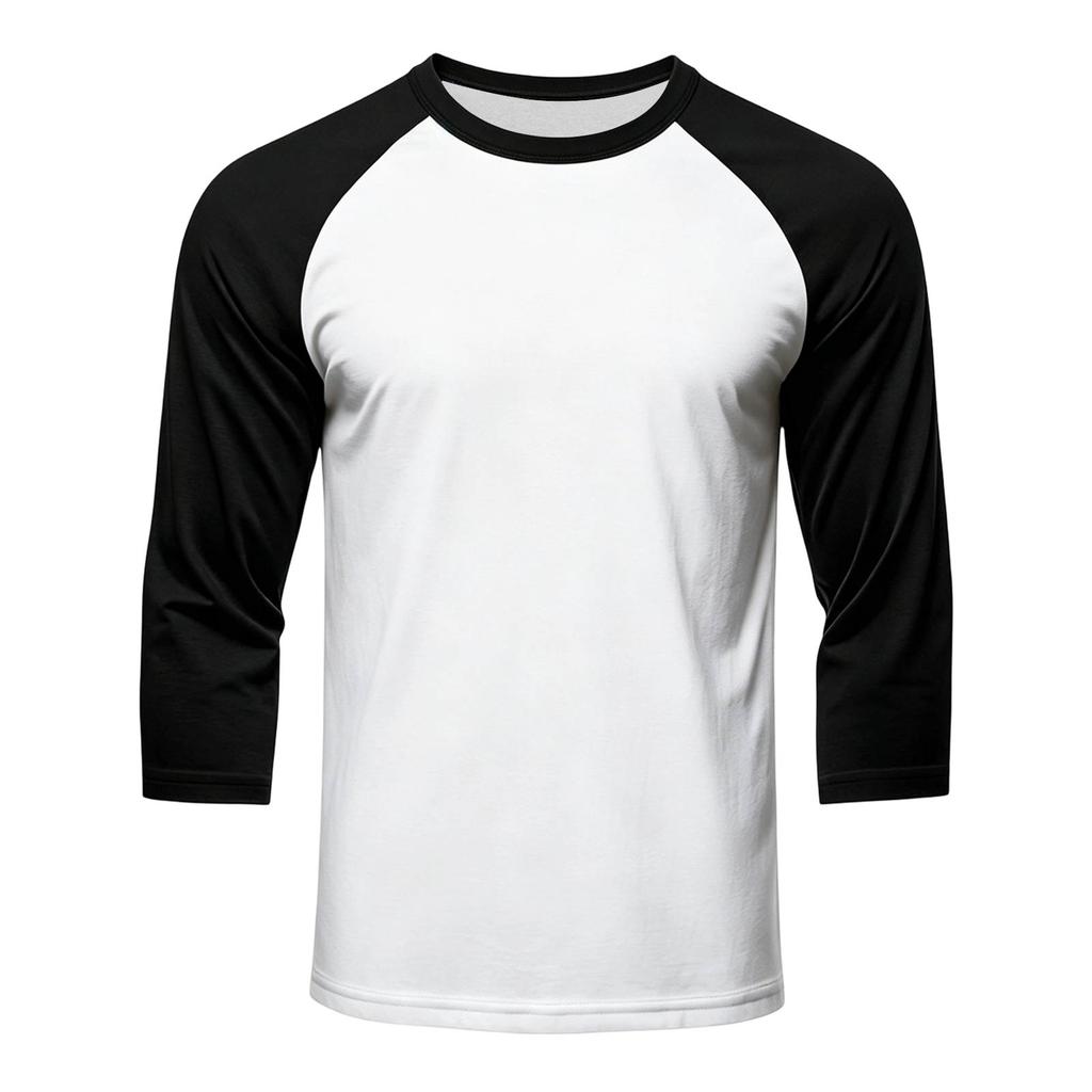 Camisa de Béisbol Raglán para Hombre Manga Tres Cuartos Casual Ligera Tela Suave Corte Atlético Top