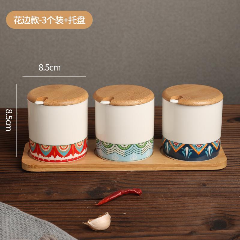 Creative Ceramic Seasoning Jar Set Kitchen Spices Seasoning Storage Jar Salt Pepper Organizer Nordic Household Seasoning Tools