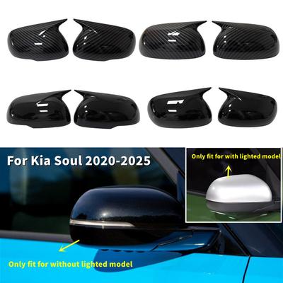 For Kia Soul 2024 2025 Car Rearview Side Mirror Cover Wing Cap Exterior Door Housing Trim Adhesive Sticker