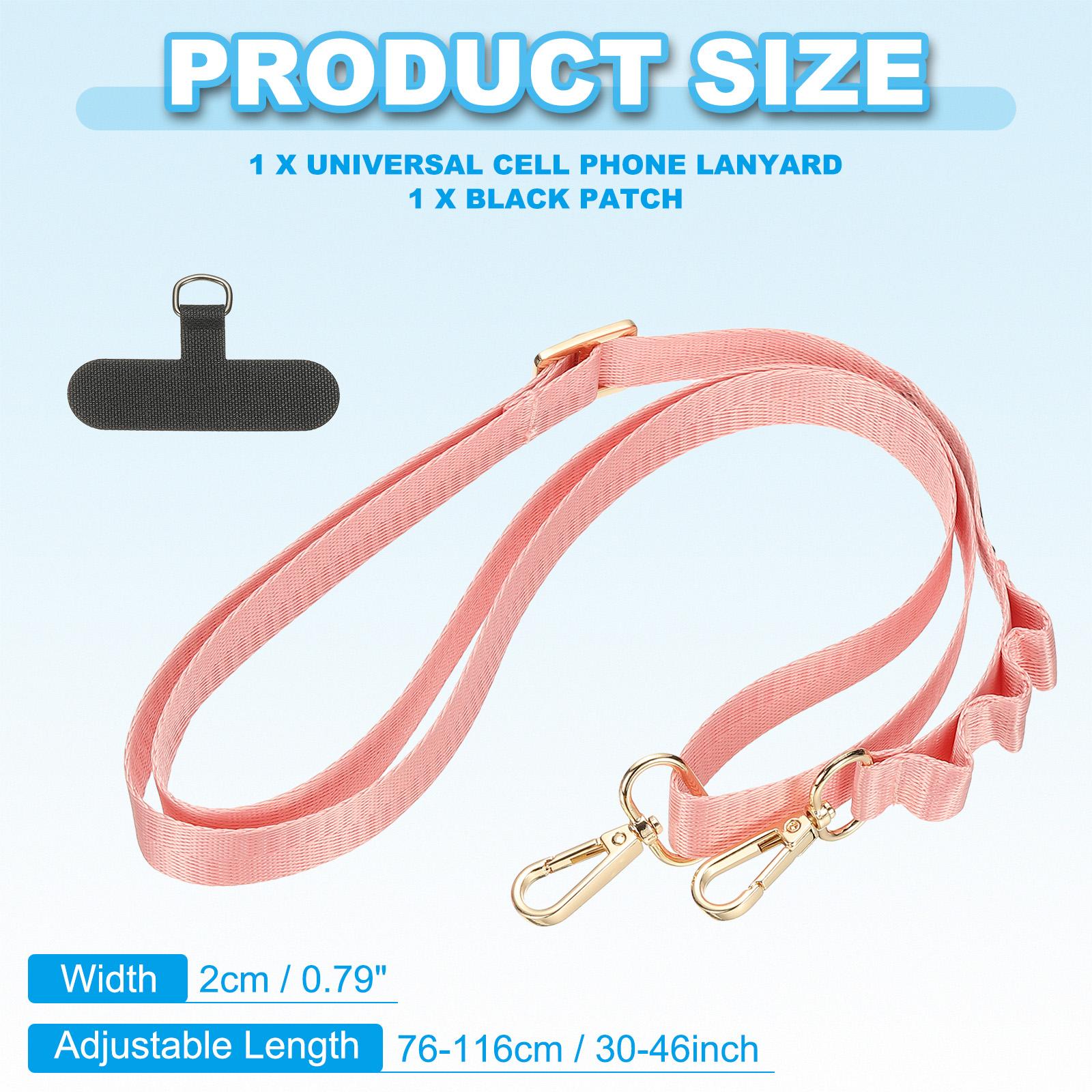 1/2Pcs Universal Cell Phone Lanyard Adjustable Crossbody Phone Strap Anti-Theft Polyester Neck Lanyard with Patches for Mobile 1Pcs розовый