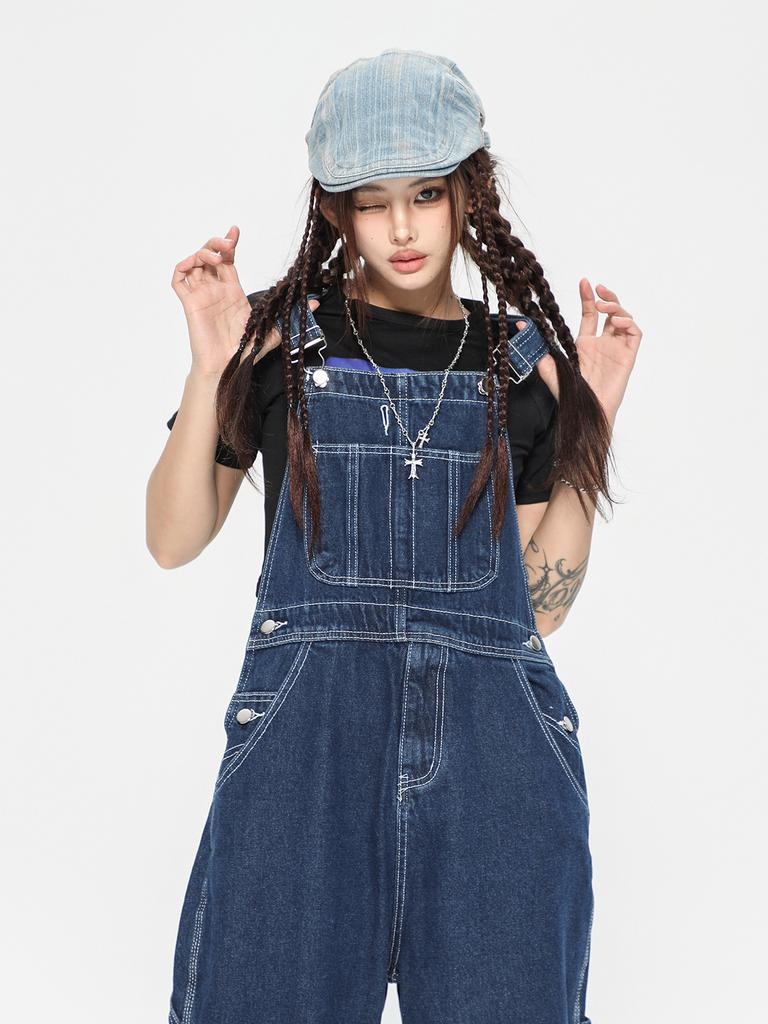 Móda Džínové overaly Ramínka Džíny Ženy Jaro Podzim Rovné Volné Dámské Oversize Džínové kalhoty Džínové kalhoty Streetwear