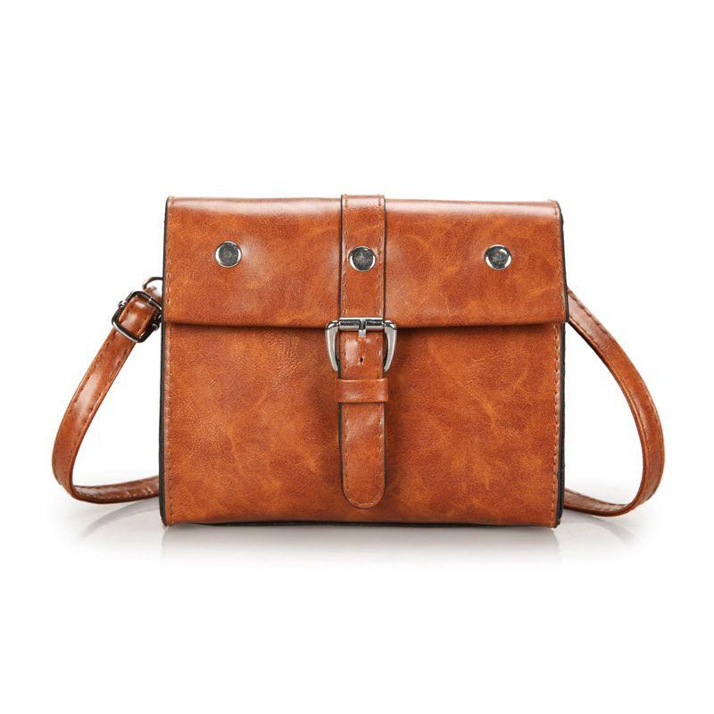 Trendy Retro European American Design Small Square Bag For Women With Magnetic Closure