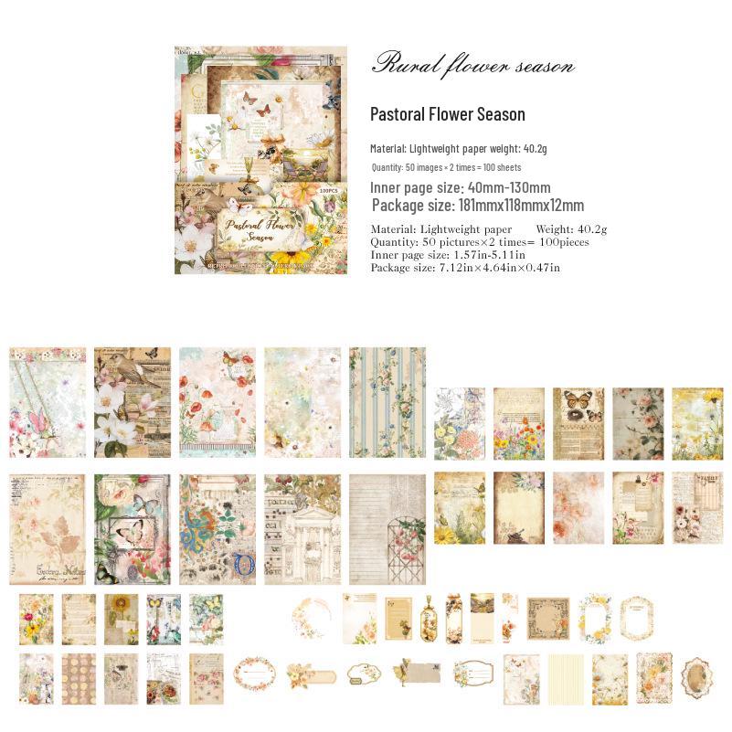 Pastoral Post Office Vintage Non-Adhesive Sticky Notes DIY Bullet Journal Decoration Pack