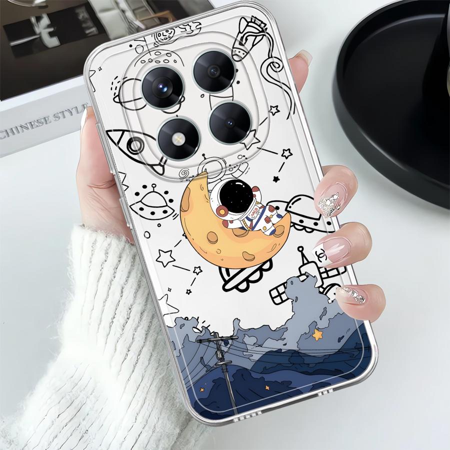 Cartoon Niedliche Astronauten Hülle für Xiaomi Redmi Note 14 Pro Plus 13C 14C A4 Note 13 11S 11 10S 9 10 12S 12 Weiche Handyhülle