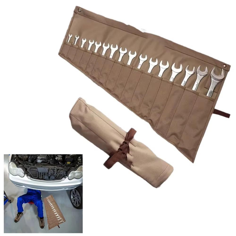 16-Pocket Tool Storage Bag Multi-Purpose Wrench Pouch Portable Wrench Storage Bag