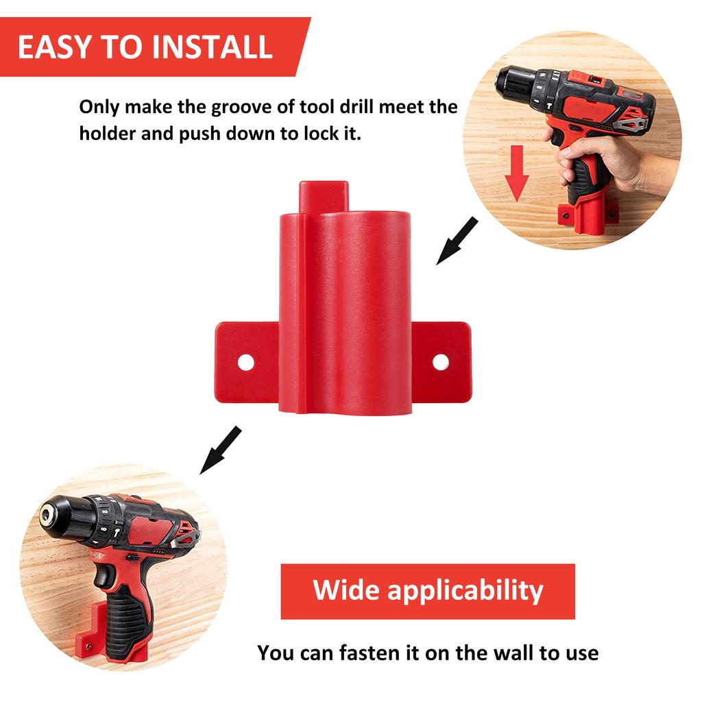 8/12 st Verktygsbatterihållare Kompatibel med Milwaukee M12 12V Borrverktyg Hängare Elverktygsförvaring Väggmontering Borrorganisatör