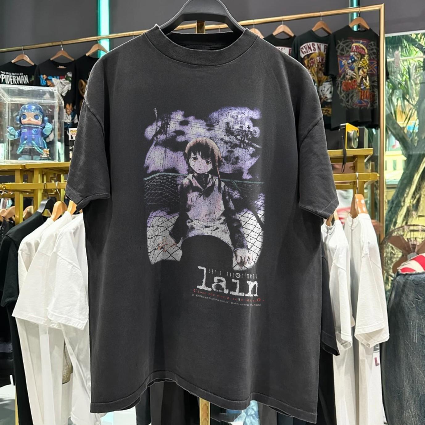 1999 Serial Experiments Lain Classic T-Shirt Black M 2XL