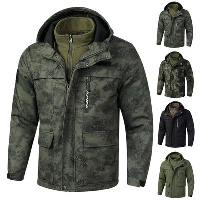Men's Jacket  Thickened Fleece Jacket  Cold Proof And Warm Mountaineering Jacket Double Layer Three In One