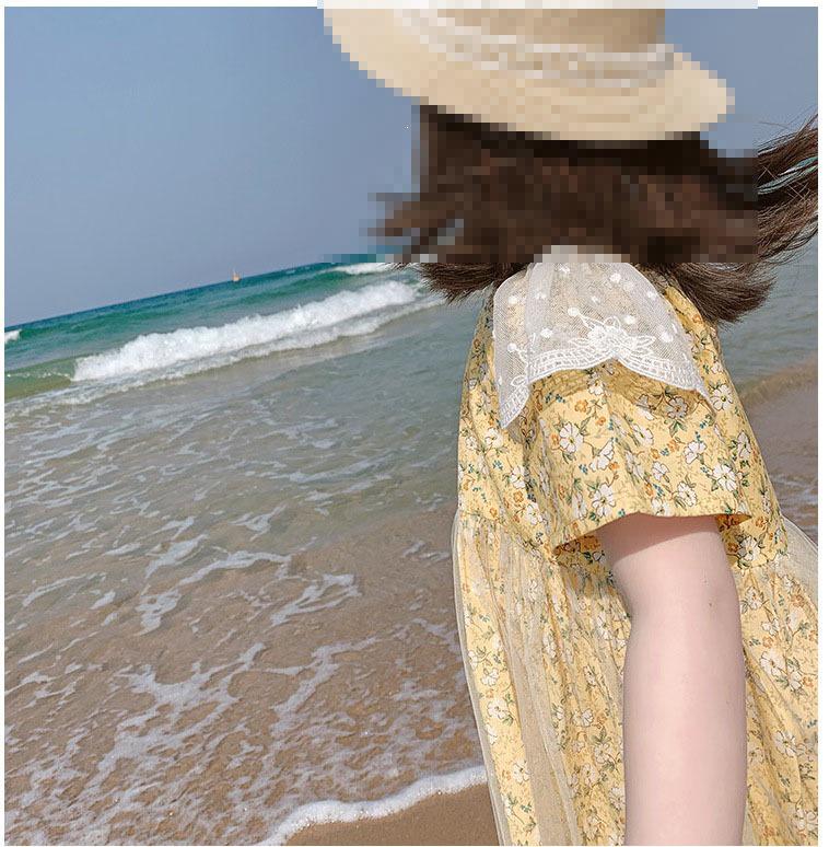 Koreanisches schickes Mädchen-Blumen-Netz-Prinzessinnenkleid - Sommerkollektion 2026.