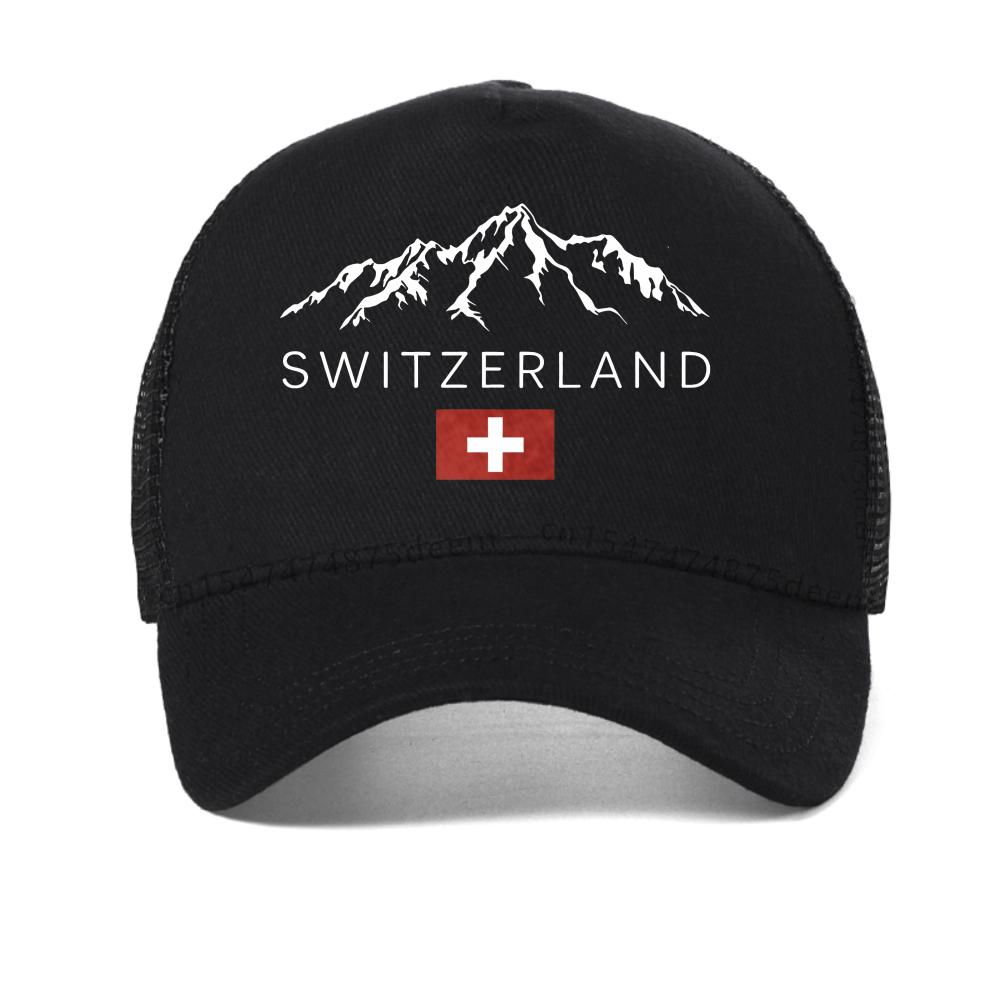 Swiss mountain pattern printed Breathable baseball cap Unisex's summer fashionable casual sports caps Summer Women Snapback Hat