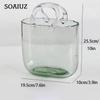 Elegante geometrische Handtaschenvase – schickes längliches Glasdekor für hydroponische und traditionelle Arrangements