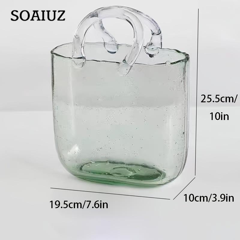 Elegante geometrische Handtaschenvase – schickes längliches Glasdekor für hydroponische und traditionelle Arrangements