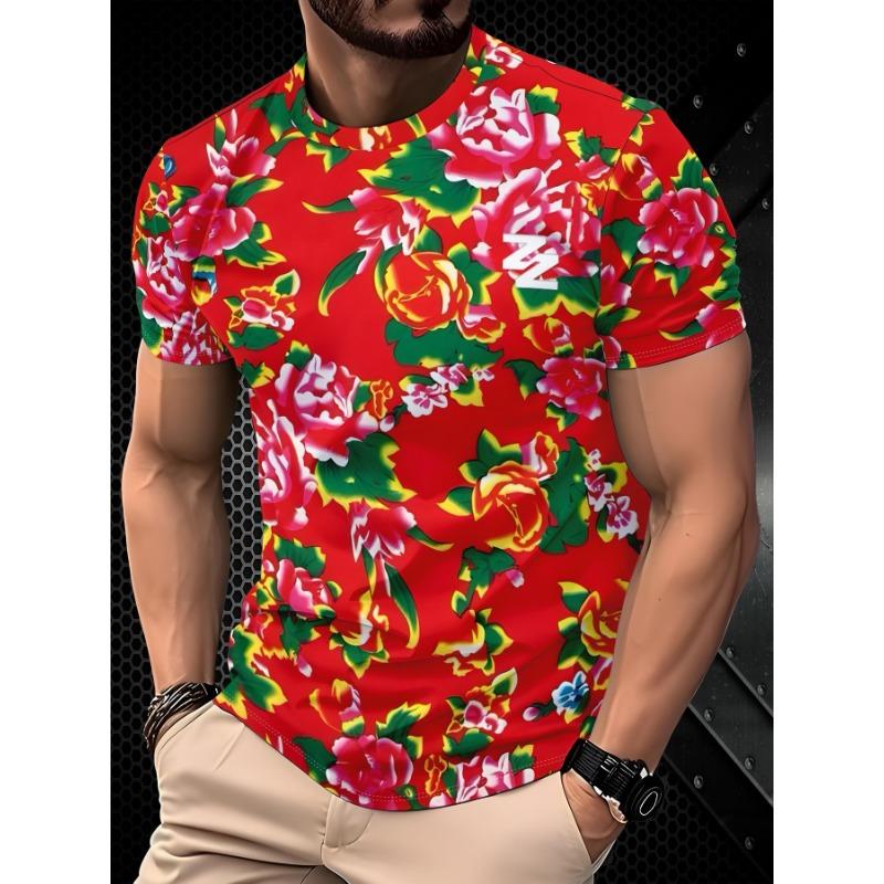 Men's 3D Printed T-shirts, Strong Men's Casual Crew Neck T-shirts, Men's Novelty Pajamas,