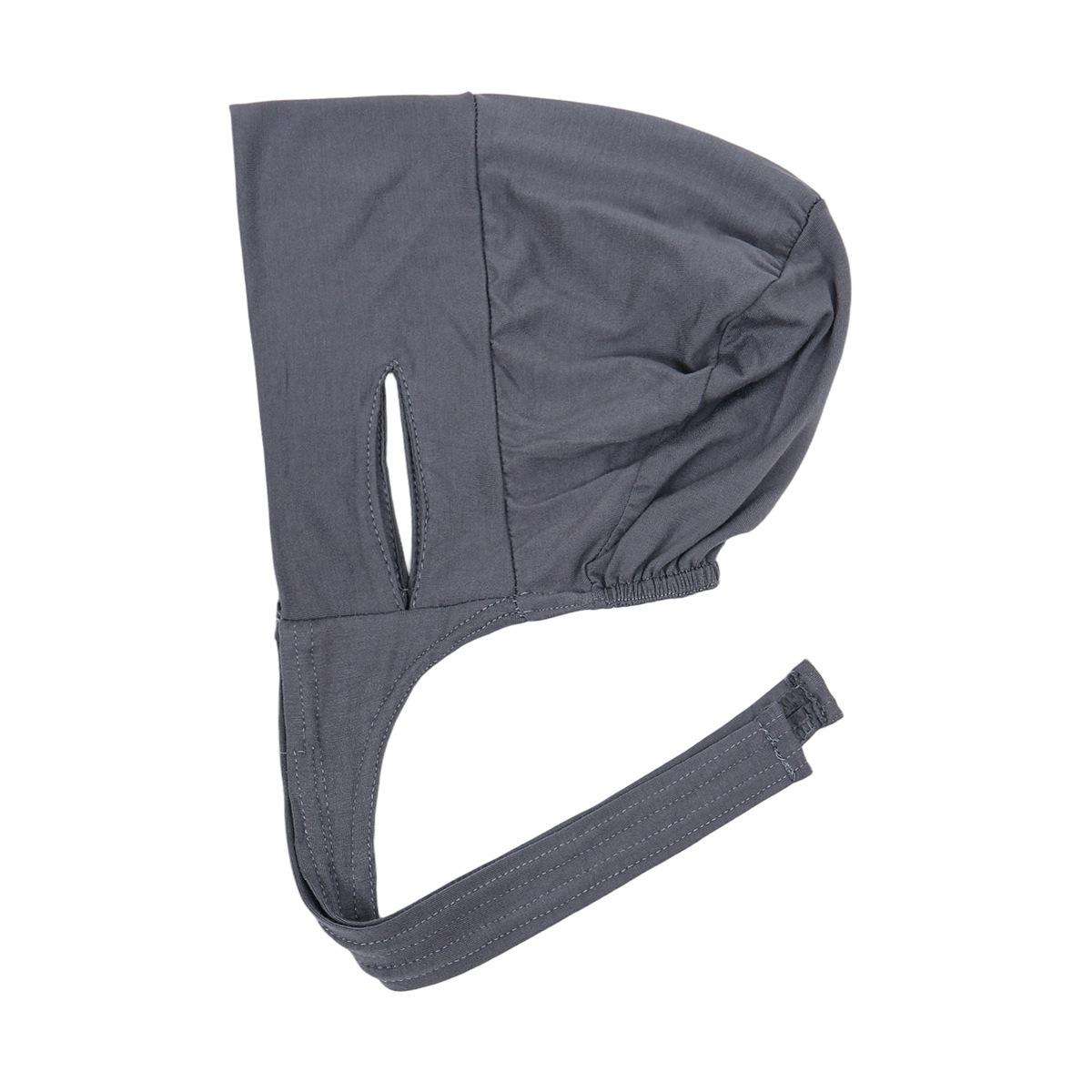 

Удобная регулируемая модальная шляпа-тюрбан на шнуровке, дышащая, с защитой ушей, базовая шапка, однотонная шапка-платок темно-серого