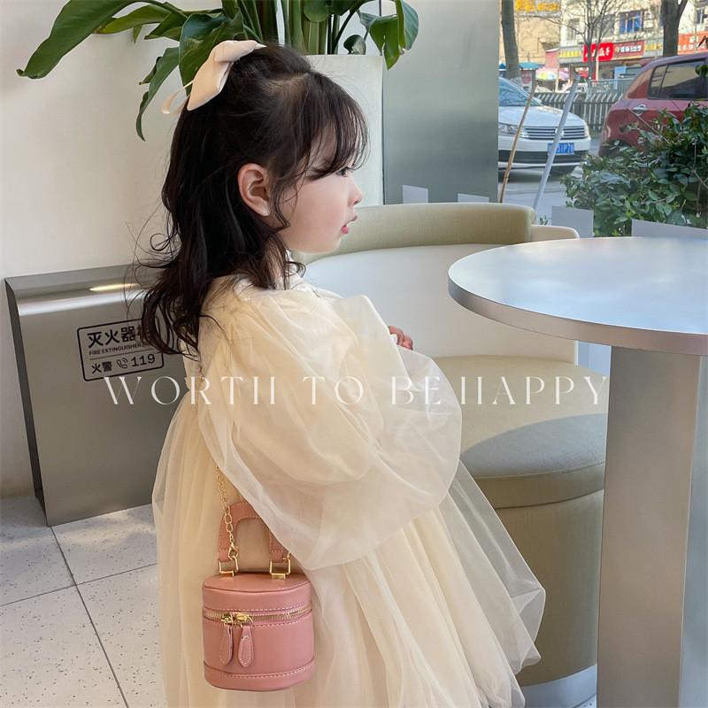 Stylish Mini Pu Bucket Bag For Girls With Chain Crossbody Design Perfect For Kids