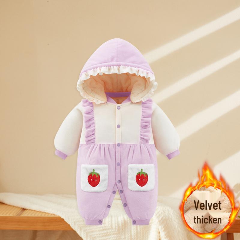 Newborn Winter Fleece Romper - Warm Harem Pajamas for Boys & Girls