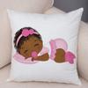 Cute Cartoon Girl Pillowcase Sofa Cushion Cover Home Children's Room Decoration