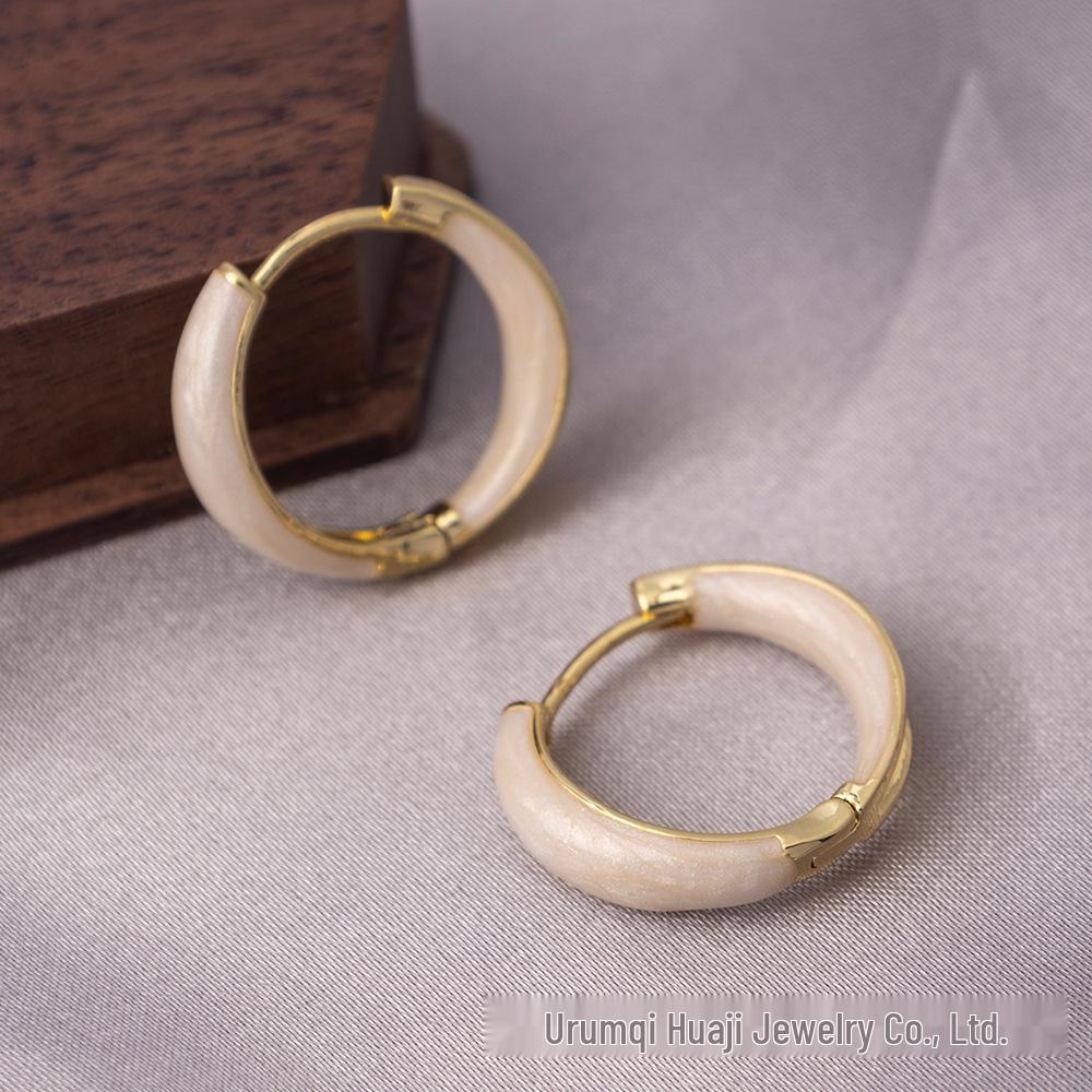 Elegantní náušnice s jehličkou ze stříbra 925: Všestranné francouzské kruhy v měděné barvě s více styly pro sofistikovaný vzhled