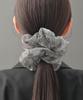 VINGTAINE Scrunchie, Organza, Gray, Studs, Stones, Volume, Gorgeous, Chic, Mature, HS-213