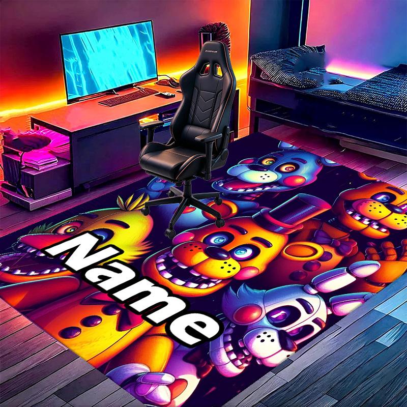 Custom Name Personalized Five Nights at Freddy's Print Carpet, Versatile Home Decor Rug, for Playroom, Apartment, Balcony, Entryway, Hallway Gift