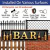 2D Flach, Pack Vintage BAR Metallwandschild - Langlebige Retro-Dekoration mit Vintage-Goldbuchstaben & Einfache Montage, Keine Verkabelung erforderlich Aluminium