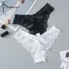 Damen Spitze Transparent Höschen Sexy Low Waist Unterwäsche Nahtlose Schleife Hohl Tanga