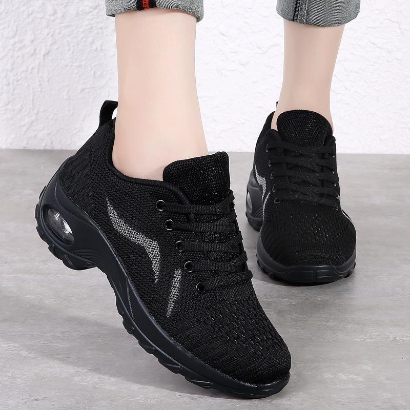 Sneakers summer new mesh breathable running shoes air cushion platform casual travel shoes