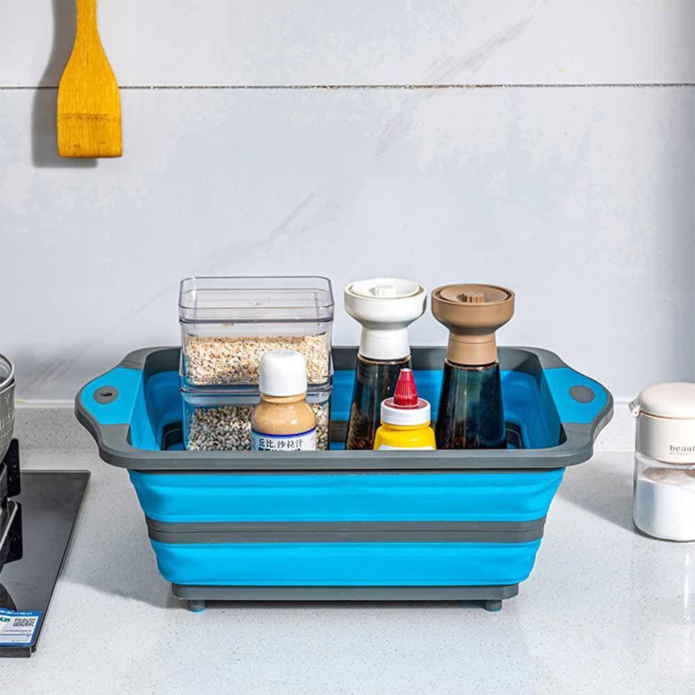 3 in 1 Folding Vegetable Board BPA Free Fruit Basket Collapsible Cutting Board  Kitchen Use