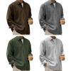 Men Shirt Lapel Long Sleeve Single Breasted Shirt Coat Solid Color Loose Fit Ribbed Texture Casual Shirt Outerwear Daily Wear