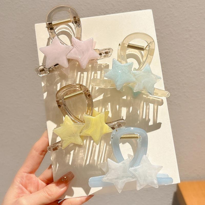 1PC Headwear Sweet Jewelry Playful Star Shape Cute Accessories Fashion Candy Colors Gift Hairpin Hair Ties Multi-Color