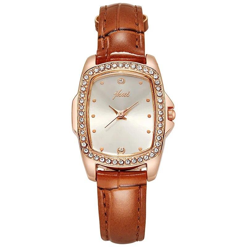 Damenuhren Luxus Quarz Armbanduhren Casual Uhr Leder Uhr